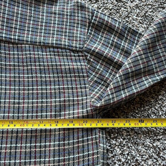 Vntg 90s Old Navy Mens Small Green, Brown Gray Plaid 100% Cotton Button up Shirt - Picture 7 of 8